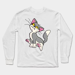 Suspicious Gray Cat Long Sleeve T-Shirt